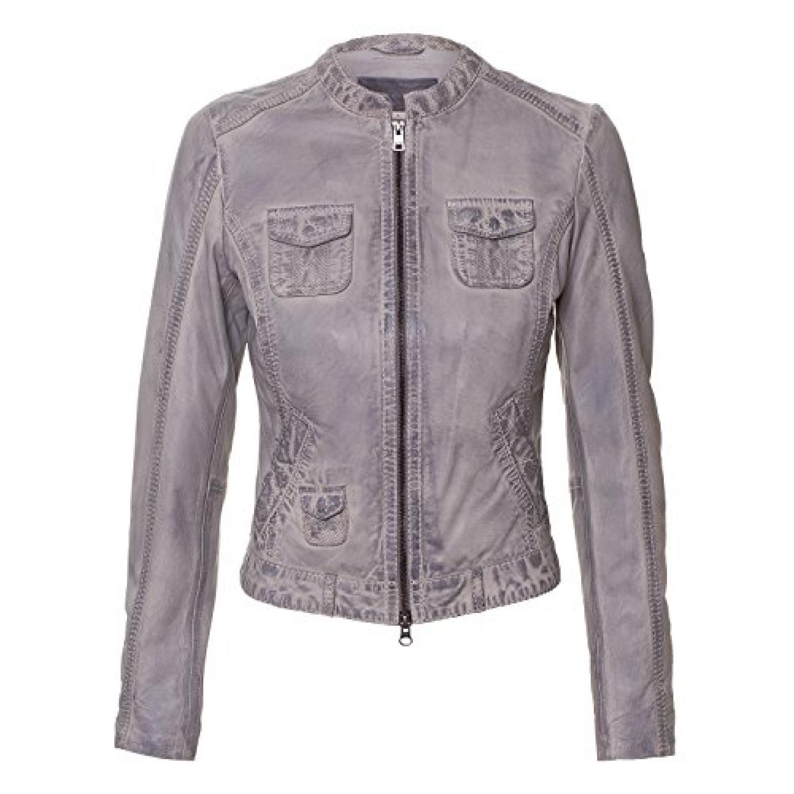 Jacke "Nantes" von MaraMahr aus weichem Lammleder f&uuml;r Damen in grau 